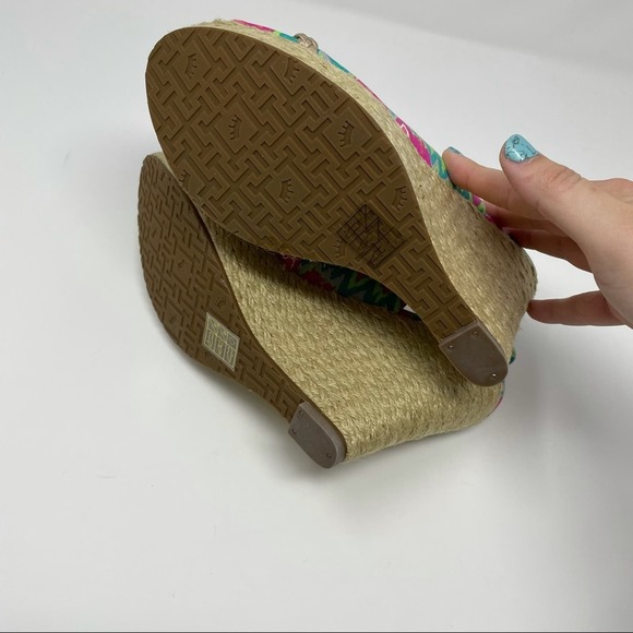 Elaine Turner Harper Batik Print Wedge Sandals 8 - Picture 6 of 8